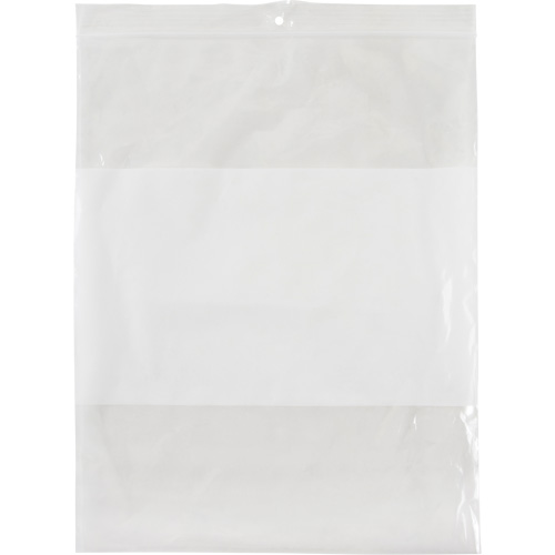 White Block Poly Bags, Reclosable, 10" x 8", 2 mils Action Paper