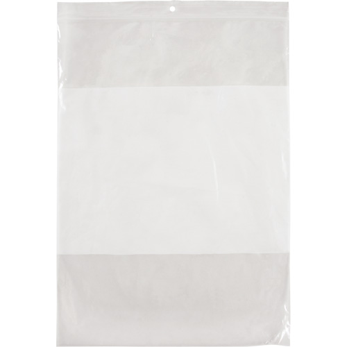 White Block Poly Bags, Reclosable, 12" x 9", 2 mils Action Paper