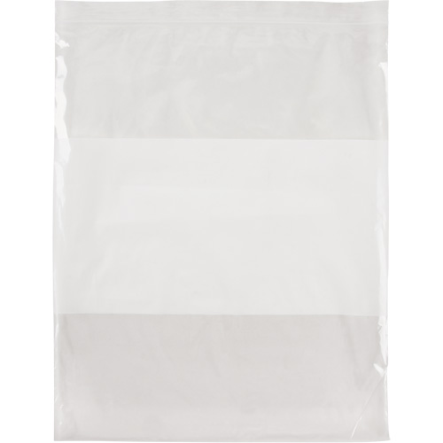 Sacs en poly avec espace inscriptible blanc, Refermable, 15" x 12", 2 mils Action Paper
