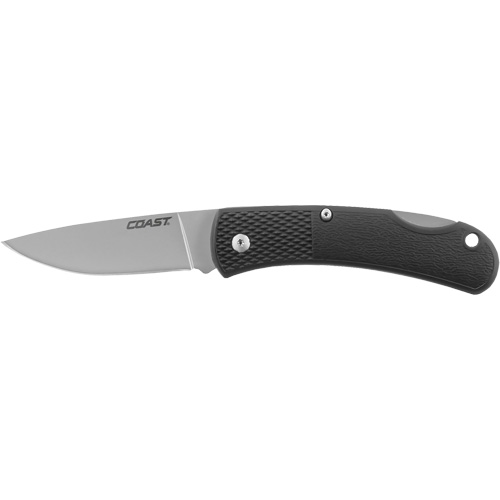 Folding Utility Knife, 2-1/2" Blade, Stainless Steel Blade, Cushion Handle Action Paper