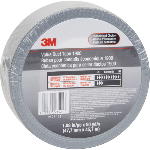 Ruban pour conduit &eacute;conomique 1900, 5,8 mils, Argent, 48 mm (2") x 5,7 m (18,7') Action Paper