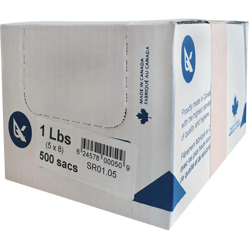 SR Series Food Packaging Bulk Pound Bags, Open Top, 11-1/2" x 5", 0.85 mil Action Paper