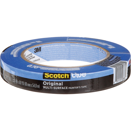 ScotchBlue Original Multi-Surface Painter's Tape 2090, 18 mm (3/4") x 54.8 m (180'), Blue Action Paper
