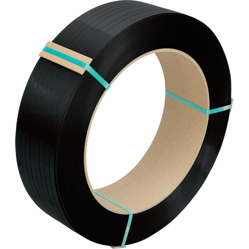 Feuillard, Polyester, 1/2" la x 5800' lo, Noir, Calibre Manuel Action Paper
