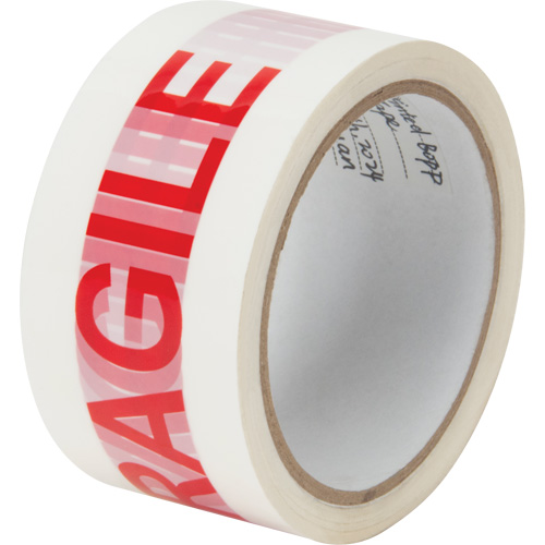 "Fragile" Box Sealing Tape, Hot Melt Adhesive, 2 mils, 48 mm (2") x 100 m (328') Action Paper