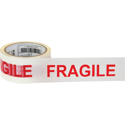 "Fragile" Box Sealing Tape, Hot Melt Adhesive, 2 mils, 48 mm (2") x 100 m (328') Action Paper