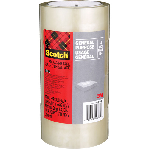 Scotch&reg; Shipping Packaging Tape 175G, 48 mm (2") x 50 m (164') Action Paper