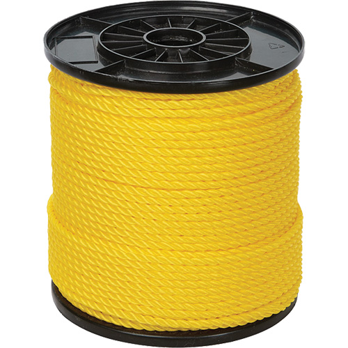 Corde torsad&eacute;e jaune &agrave; trois brins 1/4", Polypropyl&egrave;ne, 550' Action Paper