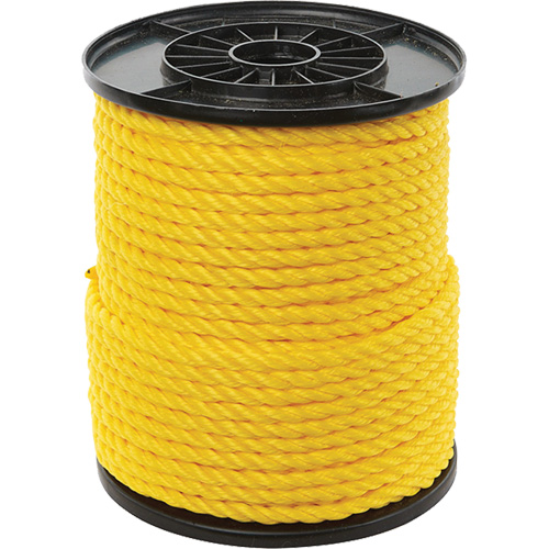 Corde torsad&eacute;e jaune &agrave; trois brins 3/8", Polypropyl&egrave;ne, 250' Action Paper
