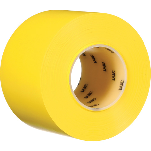 Ruban de marquage de planchers durable 971, 4" x 108', Vinyle, Jaune Action Paper