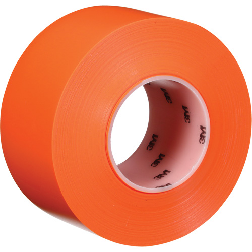 Ruban de marquage de planchers durable 971, 3" x 108', Vinyle, Orange Action Paper