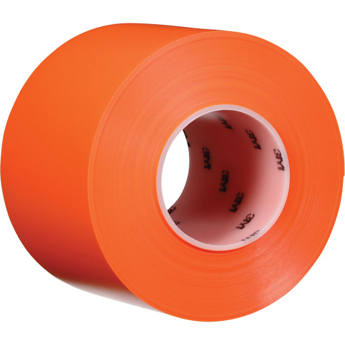 Durable Floor Marking Tape 971, 4" x 108', Vinyl, Orange Action Paper