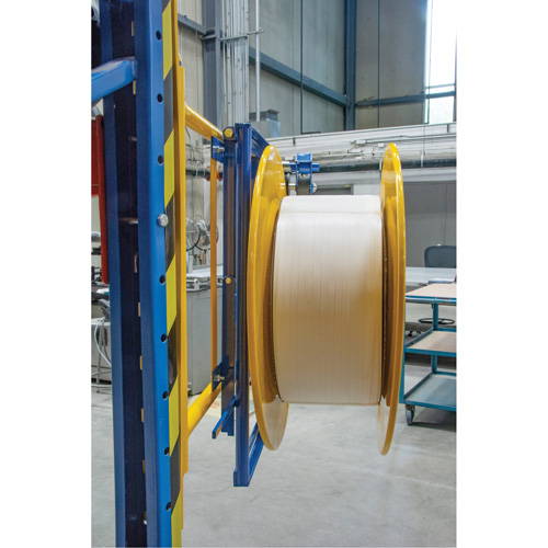 Distributeur de feuillards, Feuillard Polyester/Acier/Polypropyl&egrave;ne, Dia de noyau 16"/8", largeur de rouleau 3"/8"/6" Action Paper