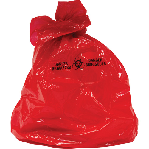 Sacs &agrave; d&eacute;chets, Biorisque, 38" lo x 30" la, 2 mils Action Paper