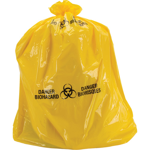 Waste Bags, Bio-Hazard, 60" L x 36" W, 6 mils Action Paper