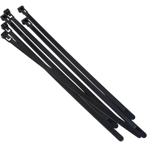 Attache-c&acirc;ble r&eacute;utilisable, Longueur 8", R&eacute;sistance &agrave; la traction 50 lb, Noir Action Paper