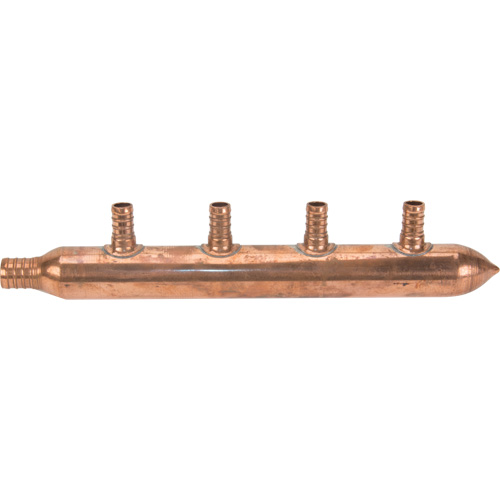 Four Branch Manifold, 3/4" Dia., Copper Action Paper
