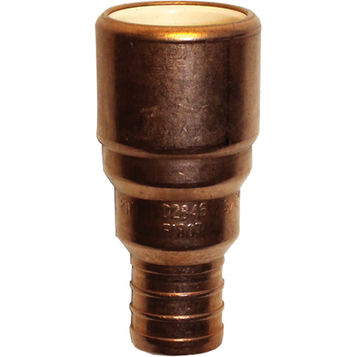Adaptateur de tuyau, Embout femelle x PEX cannel&eacute;, 3/4" dia., Cuivre/PVC-C Action Paper
