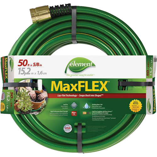 Element&reg; MaxFlex&reg; Hose, Copolymer, 5/8" dia. x 50' Action Paper