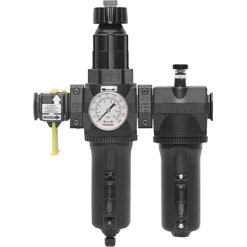 Automatic Drain Filter, Regulator & Lubricator with Metal Bowl & Gauge Modulair 400, 3/4" NPT Action Paper