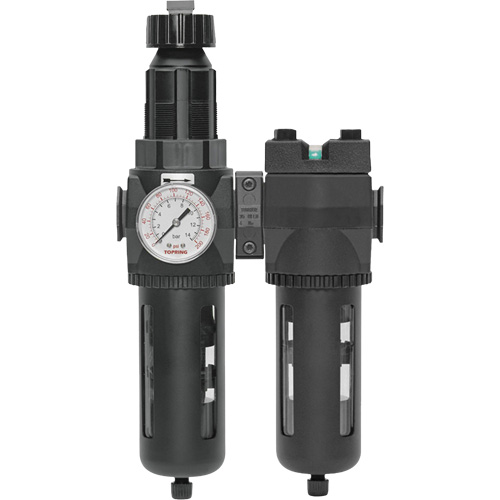 Filter/Regulator & Coalescing Filter Modulair 400 with Standard Bowl & Manual Drain, 3/4" NPTF, 150 PSI, 9.13 fl. oz. Capacity Action Paper