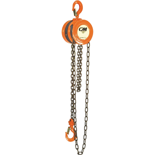Chain Hoist, 10' Lift, 1000 lbs. (0.5 tons) Capacity, Steel Chain Action Paper