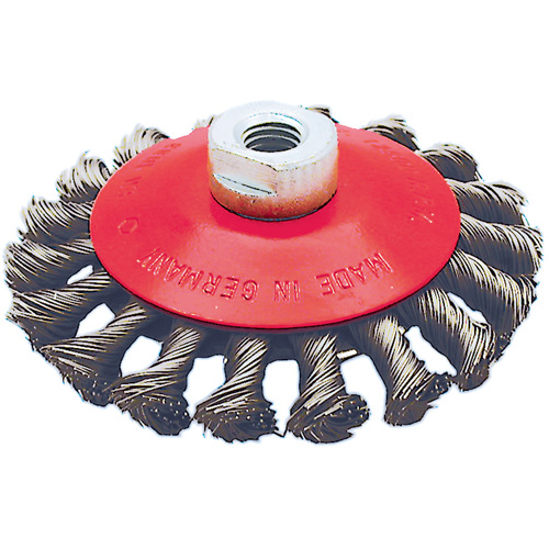 BK4520T Roue conique torsad&eacute;e &agrave; nuds, Dia. 4-1/2", Fils 0,02", Arbre 5/8"-11 Action Paper
