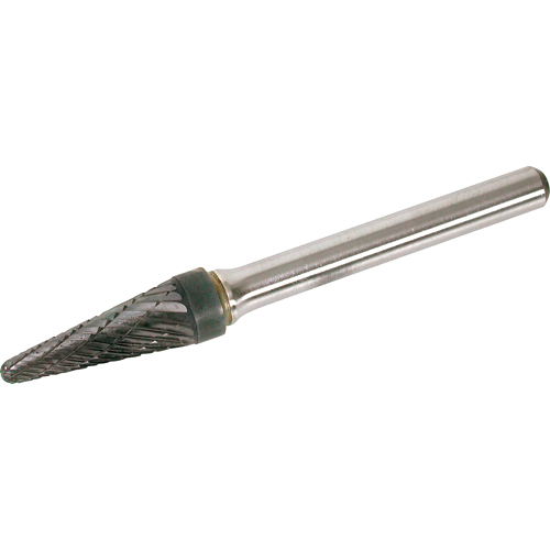 Solid Carbide Burr, SL-1, 1/4" Dia., 1/4" Shank, 5/8" Depth of Cut Action Paper