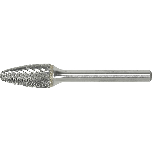 Solid Carbide Burr, SF-11, 1/8" Dia., 1/2" Depth of Cut Action Paper