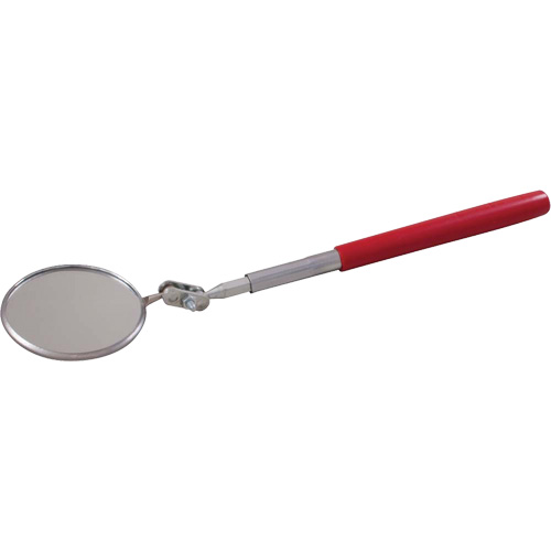 Inspection Mirror, Circular, 2-1/4" L x 2-1/4" W, Telescopic Action Paper