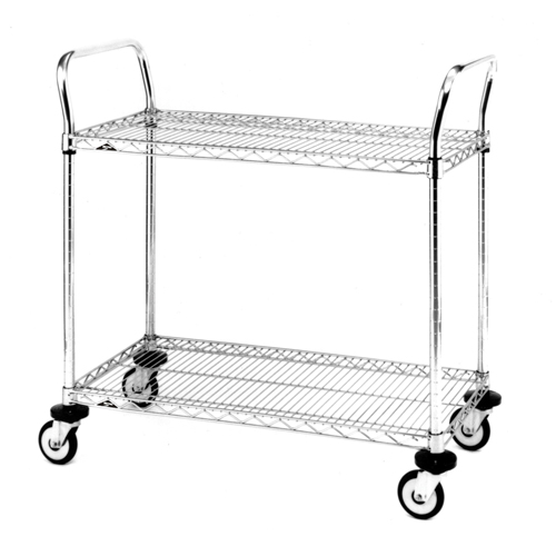Standard-Duty Utility Cart With Wire Shelves, Chrome Plated, 24" x 39" x 24", 375 lbs. Capacity Action Paper