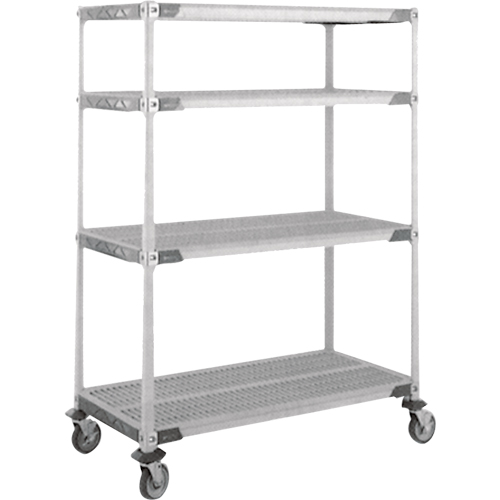 Chariot MetroMax i sur roulettes &agrave; tige, 4 tiers, 18" x 69" x 48", Capacit&eacute; 900 lb Action Paper