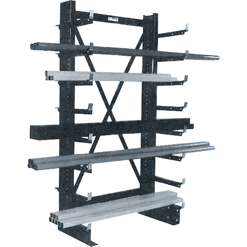 Single-sided Minitree&reg; Cantilever Rack, 36" W x 76-3/16" H Action Paper