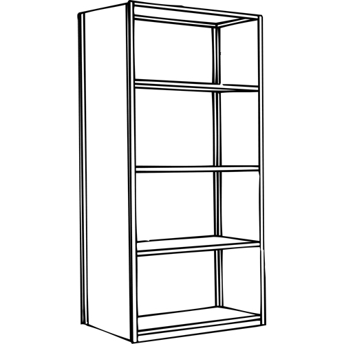 Interlok Shelving Unit, Steel, Boltless, 800 lbs. Capacity, 36" W x 100" H x 24" D Action Paper