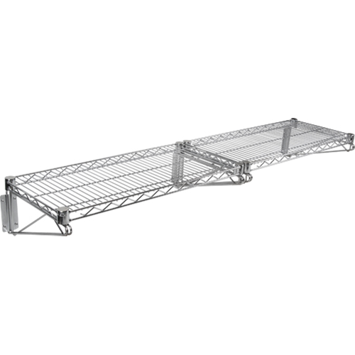 Wall Mount Wire Shelving Kit, Double Bracket, 200 lbs. Capacity, 14" D Action Paper