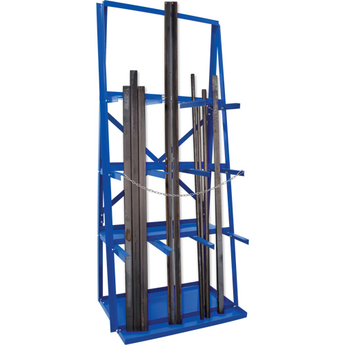 Bar Storage Rack, Vertical, 3 Levels, 36" W x 24" D x 84" H, 3000 lbs. Cap. Action Paper
