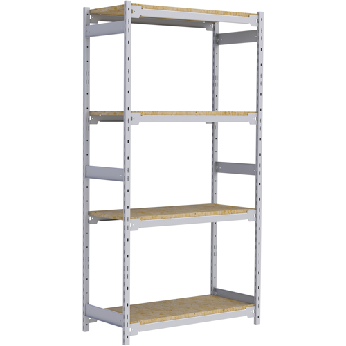 Wide Span Record Storage Shelving, Steel, 4 Shelves, 42" W x 18" D x 84" H Action Paper