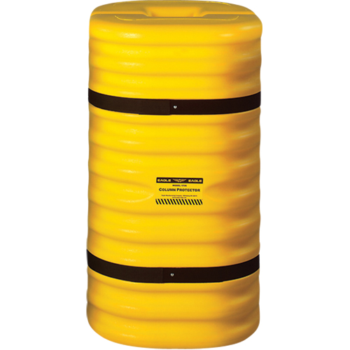 Column Protector, 8" x 8" Inside Opening, 24" L x 24" W x 42" H, Yellow Action Paper