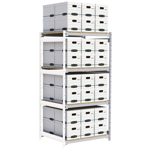 &eacute;tag&egrave;re-classeur de grande largeur, Acier, 4 Tablettes, 42" la x 32" p x 84" h, Ensemble Ajout Action Paper