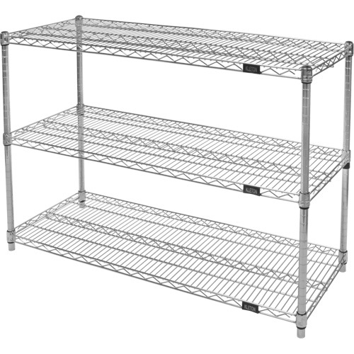 Heavy-Duty Chromate Wire Shelving, 3 Tiers, 30" W x 33" H x 14" D Action Paper