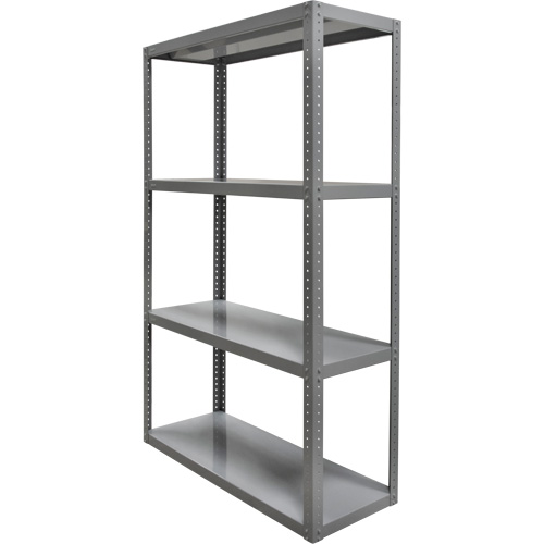 Heavy-Duty Shelving, Steel, Bolted, 3000 lbs. Capacity, 36" W x 72" H x 24" D Action Paper