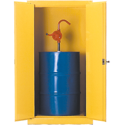 Drum Safety Cabinets, 55 US gal. Cap., Yellow Action Paper