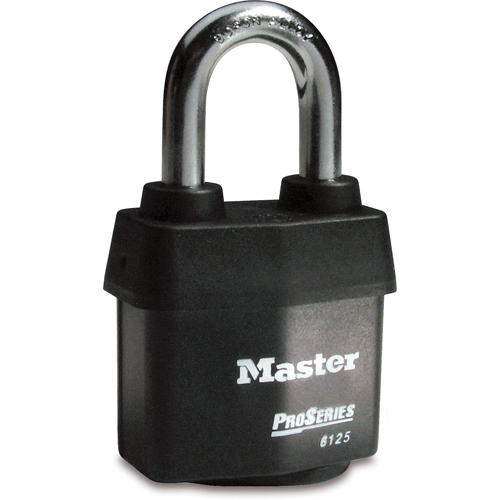 Cadenas Pro-Series Weather Tough, Noir, Cl&eacute;s diff&eacute;rentes, Acier lamin&eacute;, Largeur de 2-3/8" Action Paper