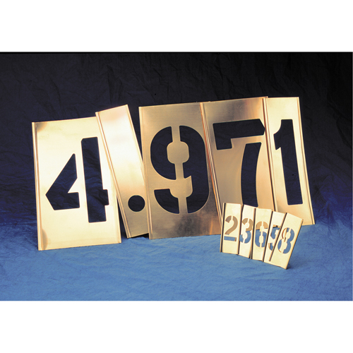 Gothic Brass Interlocking Stencils - Individual Letters & Numbers, Number, 6" Action Paper