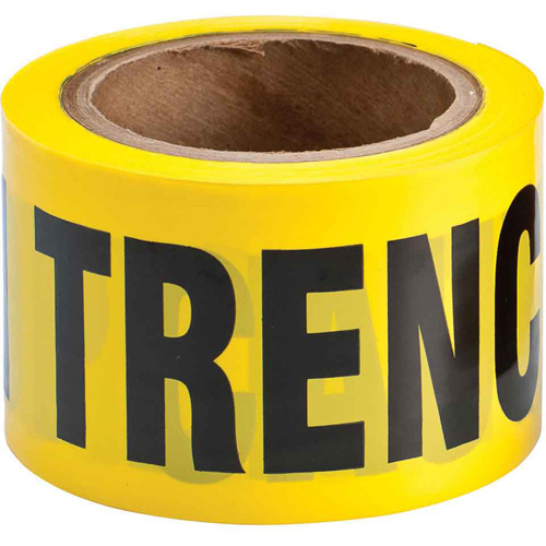 Ruban pour barricade, Anglais, 3" la x 200' lo, 3 mils, Noir sur jaune Action Paper
