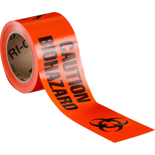 Ruban pour barricade, Anglais, 3" la x 200' lo, 3 mils, Noir/orange Action Paper