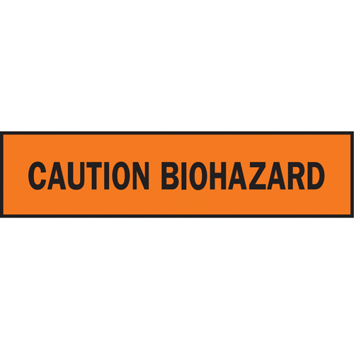 Barricade Tape, English, 3" W x 1000' L, 3.5 mils, Black on Orange Action Paper