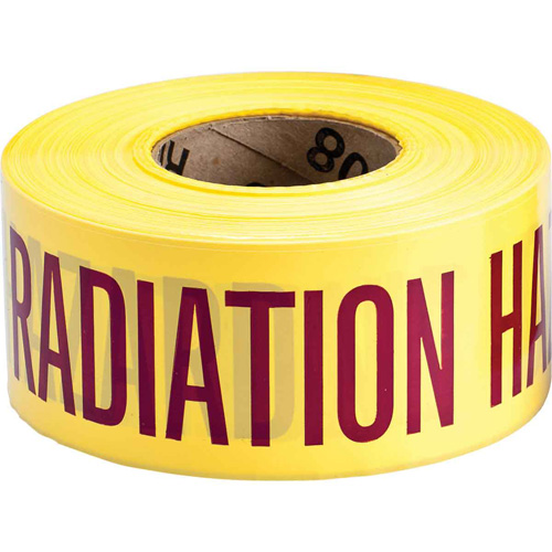 Ruban pour barricade, Anglais, 3" la x 200' lo, 3 mils, Magenta/jaune Action Paper