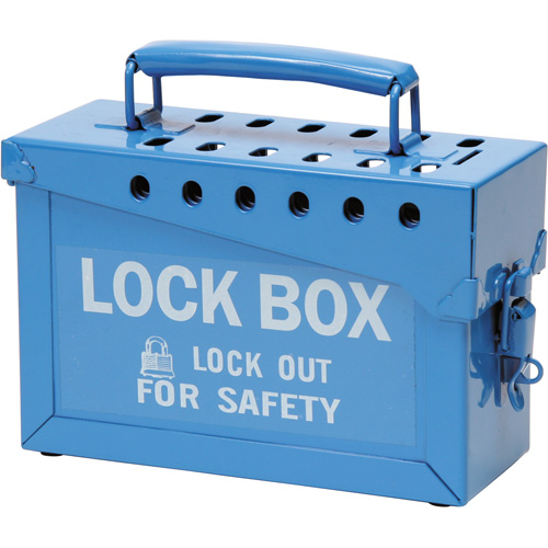 Portable Metal Lock Box, Blue Action Paper