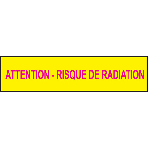 Barricade Tape, French, 3" W x 1000' L, 3.5 mils, Magenta on Yellow Action Paper